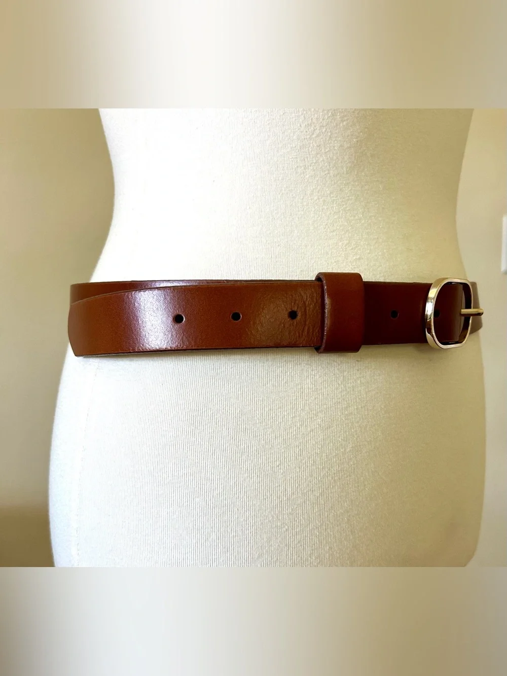 HALOGEN Belt Brown Leather. Size M